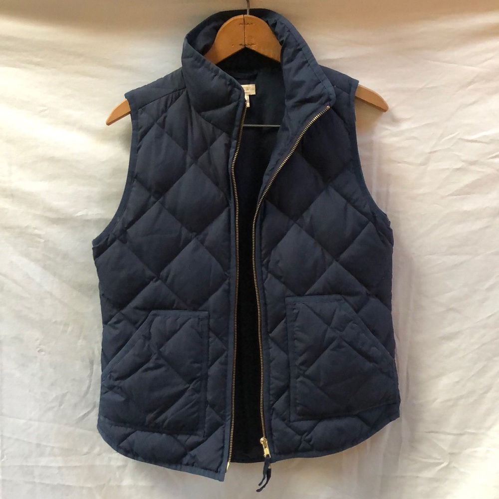 Navy blue J crew puffer vest
